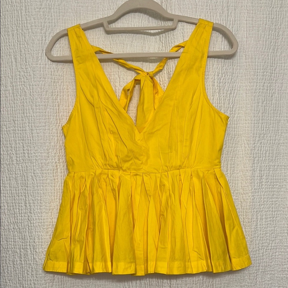 Anthropologie NWT Yellow Sleeveless Tie-Back Top